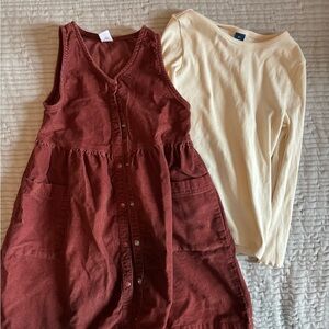 Old Navy Kids Casual Dress Set - Rust and Cream